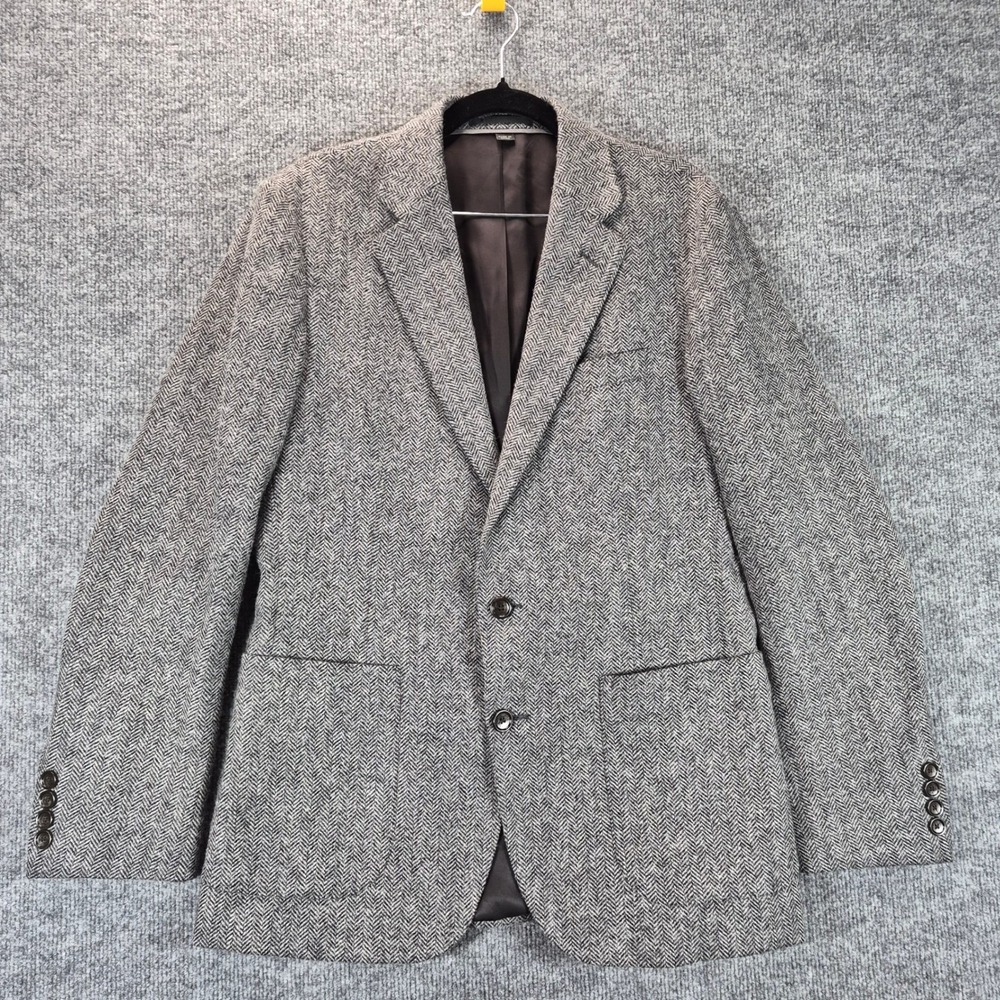 J.Crew Ludlow 38S Moon British Cloth Wool Herringbone Blazer Gray